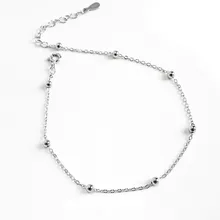 Fengxiaoling,, Твердое Серебро 925 пробы, женская мода, мини бусы, подлинный Серебряный ножной браслет, пляжный крест, цепь, Nymph, ювелирное изделие