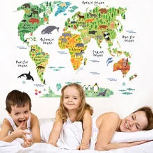 ZY037 детский сад детская спальня мультяшная, с изображением животного мира Тепловая карта ПВХ украшения Водонепроницаемые наклейки на стену