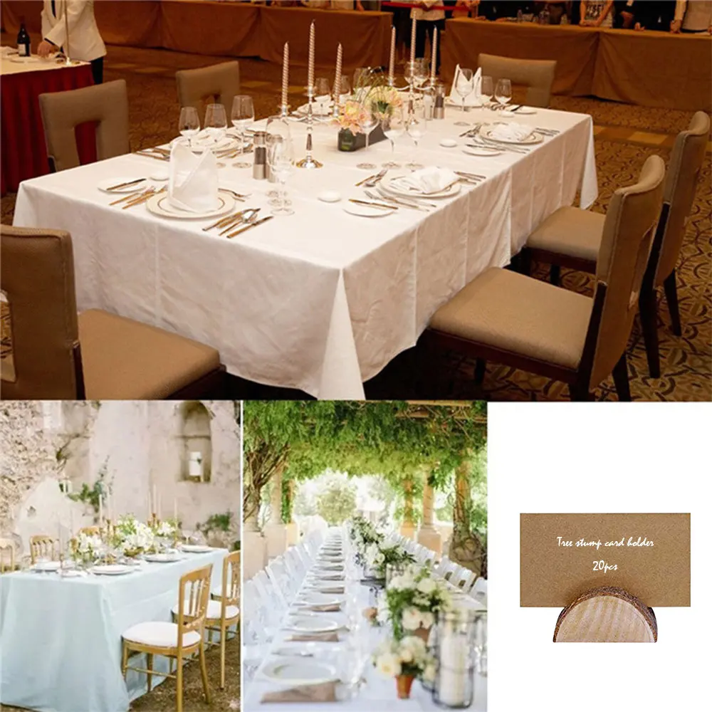 20pcs Wooden Table Holder and Folding Cardboard Place Card Holders Note Photo Picture Clip Wood Wedding Party Direction Signs