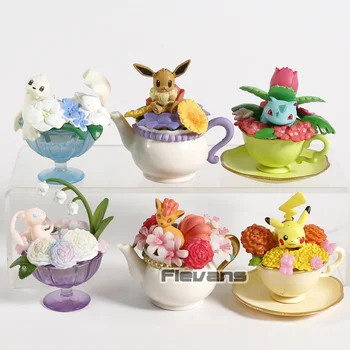 

Floral Cup Collection Dewgong Eevee Vulpix Venusaur Mew Monsters Center Mini PVC Figures Toys Dolls 6pcs/set