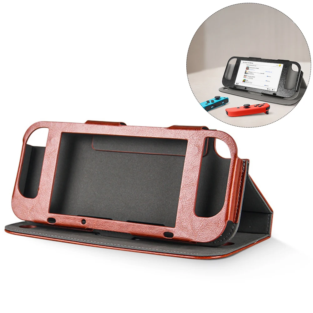 Red Brown PU Сумка для хранения игр, чехол для nintendo Switch Lite, портативная защитная сумка, противоударный чехол, аксессуары, оболочка, Капа для переключателя - Цвет: Red Brown