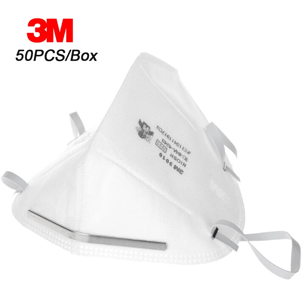 

3M 9010 50pcs Particulate Respirator Protective Dust Masks Safety Mask Head-mounted PM2.5 Smog Dustproof Face Mouth Mask