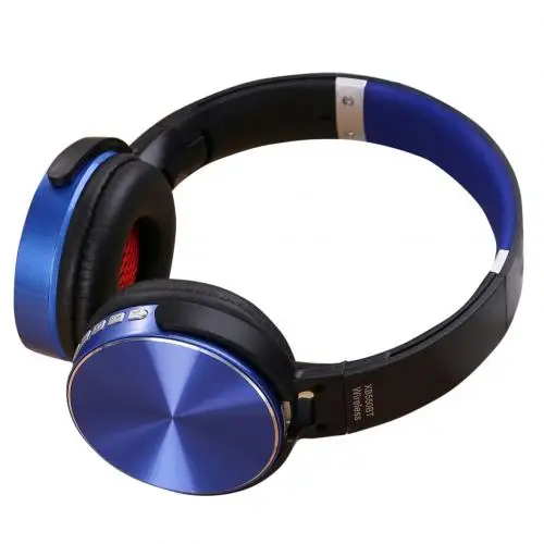 Синий Bluetooth гарнитура беспроводная гарнитура поддерживает TF карту мобильный компьютер планшет тяжелый бас складной портативный регулируемый - Цвет: Синий
