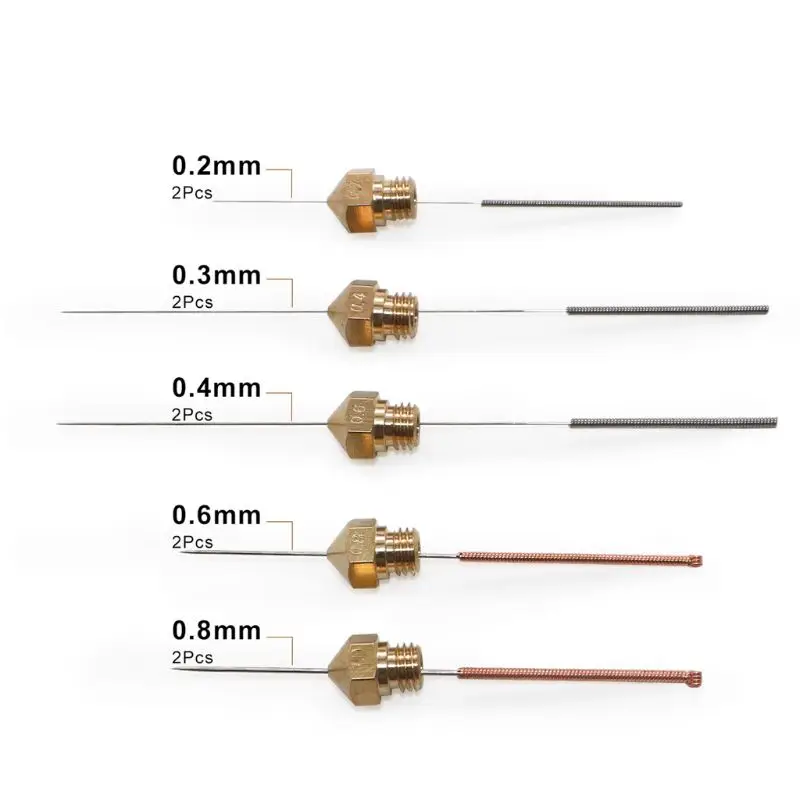 Насадка для 3d принтера MK10 резьба латунь Экструдер Насадка 0,2-1 мм чистые иглы 83XB