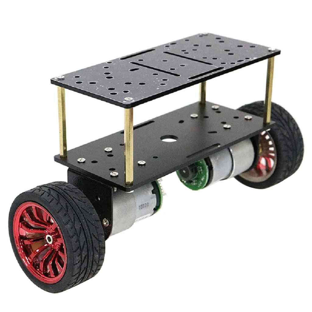 Электродвигатель постоянного тока 12 вольт двухслойные брюки 2-х колесный умный робот балансировки шасси автомобиля - Цвет: Red