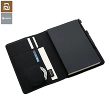 Youpin kaco capas de couro para notebook, equipamento com caneta gel para armazenamento em várias camadas e tamanho a5 presente da escola de negócios
