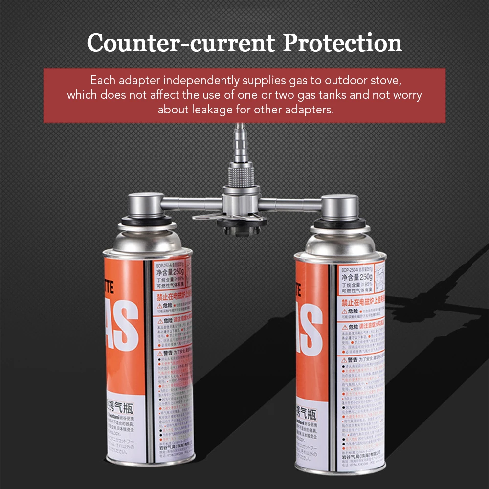 3 In 1 Butane Adapter Aluminum Alloy Conversion Adapter Cassette Gas Canister Butane Convertor Bottle for Outdoor Camping Hiking