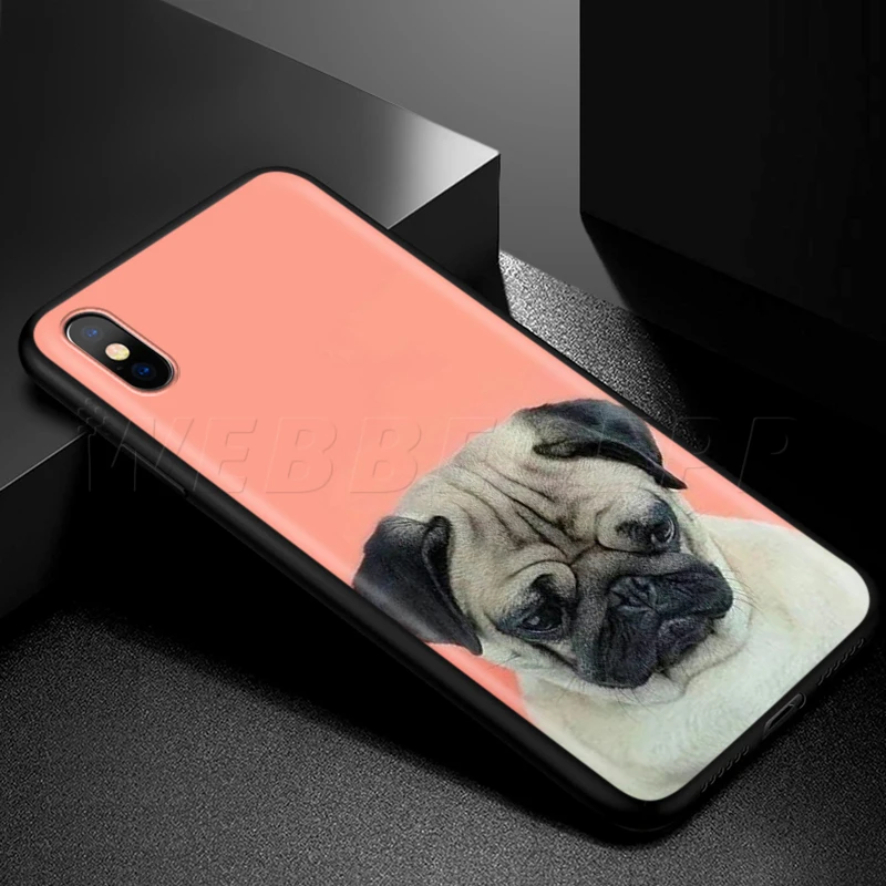 Webbedepp животное милая собака мопс чехол для Apple iPhone 11 Pro XS Max XR X 8 7 6 6S Plus 5 5S SE