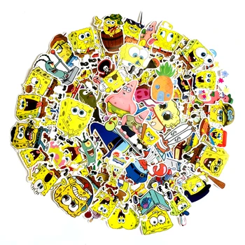 

100Pcs/Pack SpongeBob Stickers Cartoon Graffiti Pegatinas For Motorcycle Notebook Luggage Laptop Bicycle Skateboard sticker
