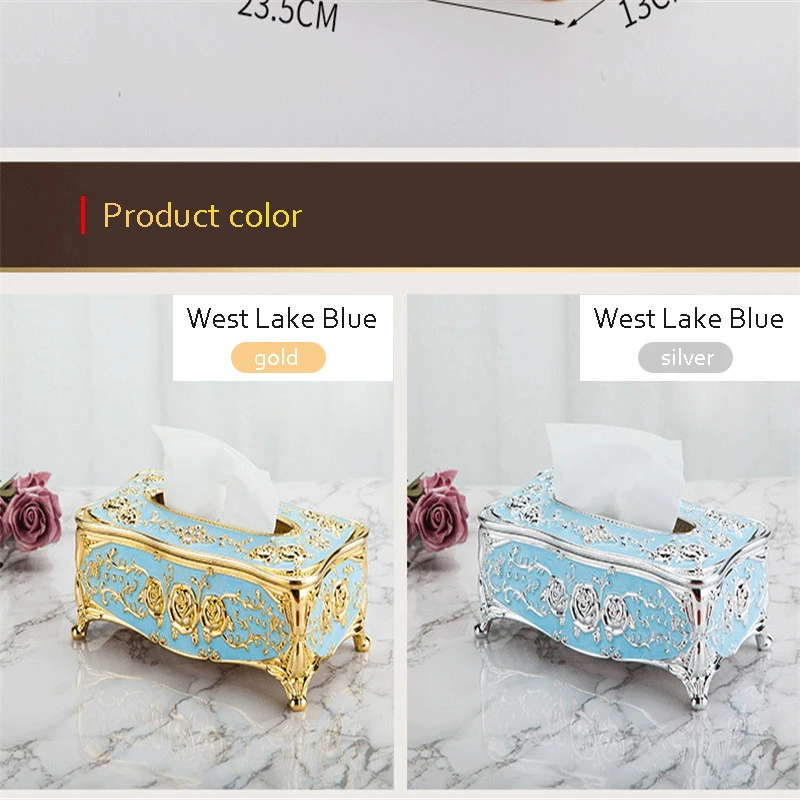 Description Picture 5 of itemCreative bedroom office desk tissue box European luxury paper box universal paper box family KTV hotel car storage paper towel
