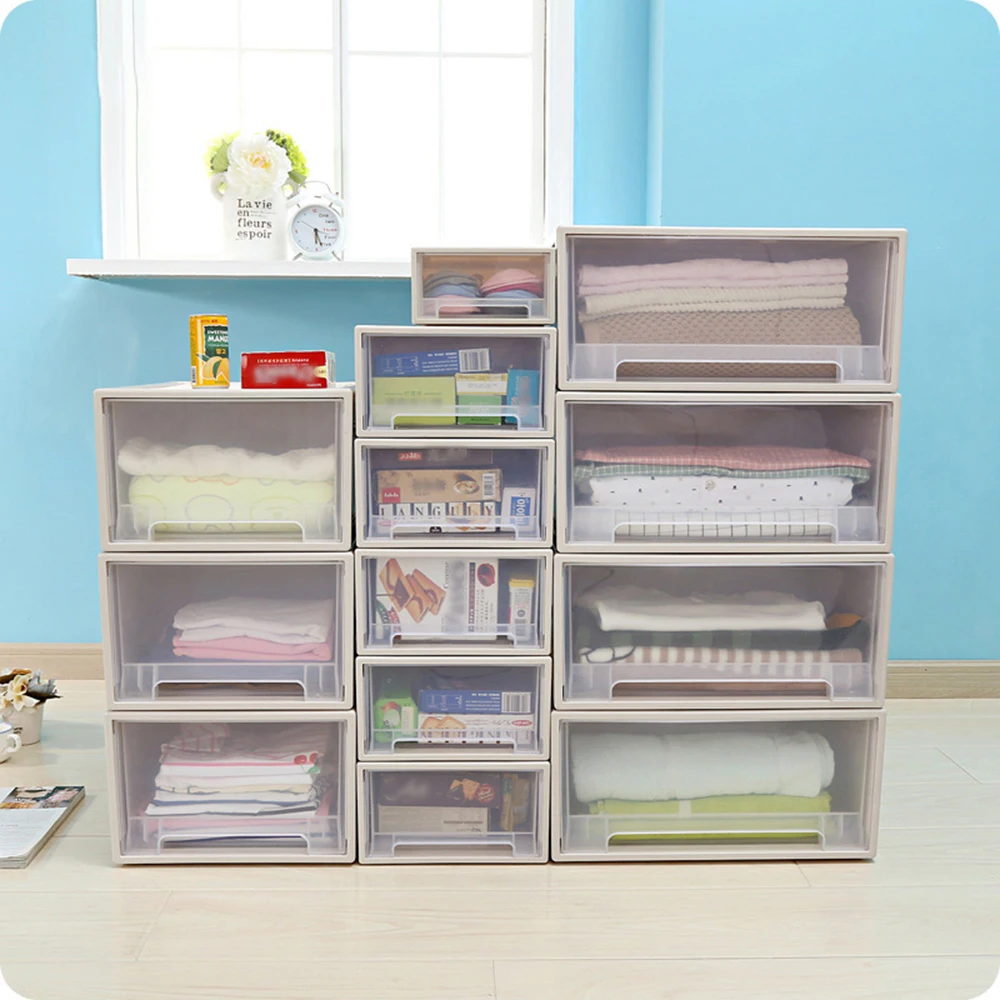 Stackabl прозрачный ящик для одежды пластиковый контейнер Органайзер шкаф коробка