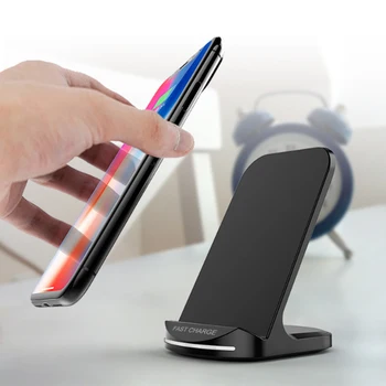 

Desktop vertical wireles charger stand for Galaxy S20 Multi-Function Qi Bracket Wireless Charger for IPhoneX Note9 7.5W 10W Fast