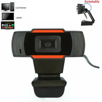 

Rotatable 2.0 HD Webcam PC Digital USB Camera Video Recording 720P HD with Microphone