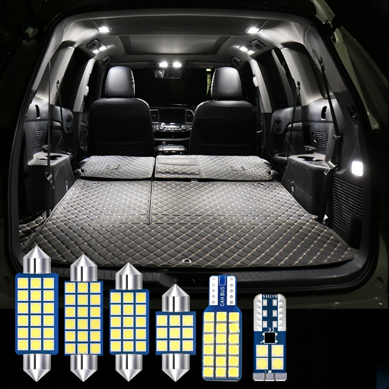 7pcs Car 12v LED Bulbs Kit Interior Dome Reading Lamps Trunk Light Accessories For Peugeot 301 2008 308 3008 2013 2014 2015 