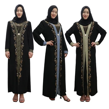 

Islamic Clothing Muslim Retro Abaya Dress for Women Plus Size Diamonds Turkish Kaftan Kimono Robe Saudi Arab Prayer Costumes