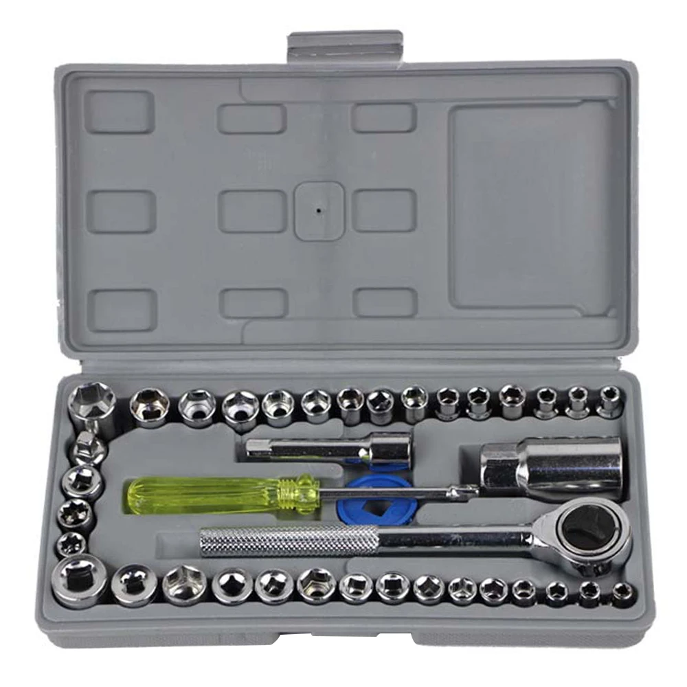 

40pcs Car Repair Tool Set of Keys Automobile Motorcycle Tool Kit Socket Wrench Sleeve Suit for Precise Repair or Maintenance