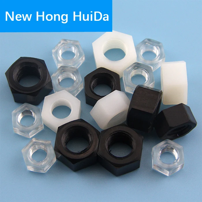 M2 M2.5 M3 M4 M5 M6 M8 M10 M12 M14 M16 M18 M20 White Plastic Nylon Hex Full Nuts M2 M2.5 M3 M4 M5 M6 M8 M10 M12 M14 M16 M18 M20 White Plastic Nylon Hex Full Nuts