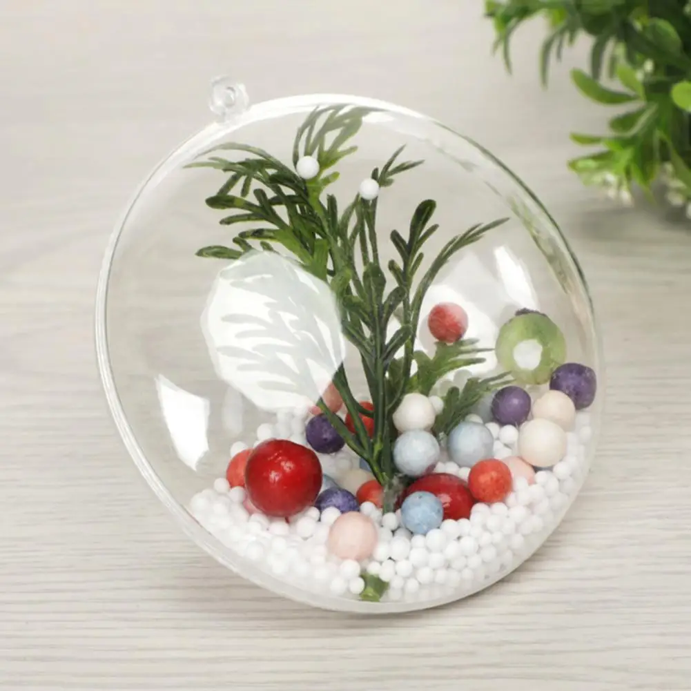 Fillable Ball Transparent Shatterproof Plastic DIY Personalized Xmas Tree Clear Bauble Sphere Ball Hanging Ornament for Home Hot