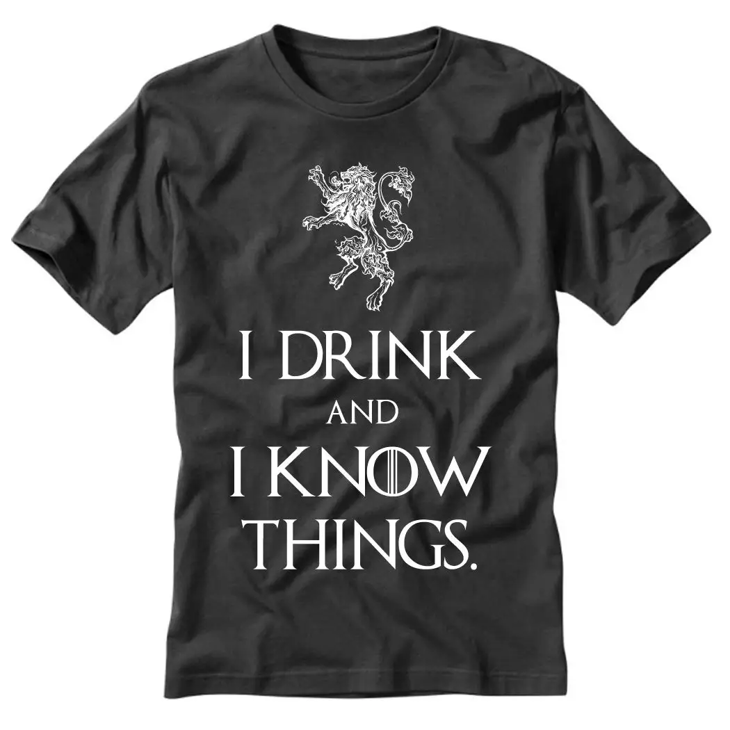 TSDFC рубашка престолов I Drink and Know Things черная футболка (большой) |