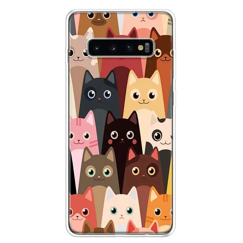Кот, Медведь, полностью ярче крышка чехол для телефона для samsung Galaxy A10 A20E A30 A40 A50 A70 A50S A80 M30S A6 A7 A8 A9 Plus+ Кок