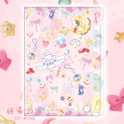 

Cartoon Printed A4 Folder Anime Sailor Moon Tsukino Usagi Cosplay Action Figure File Holder Students Test Folder Stationery Gift