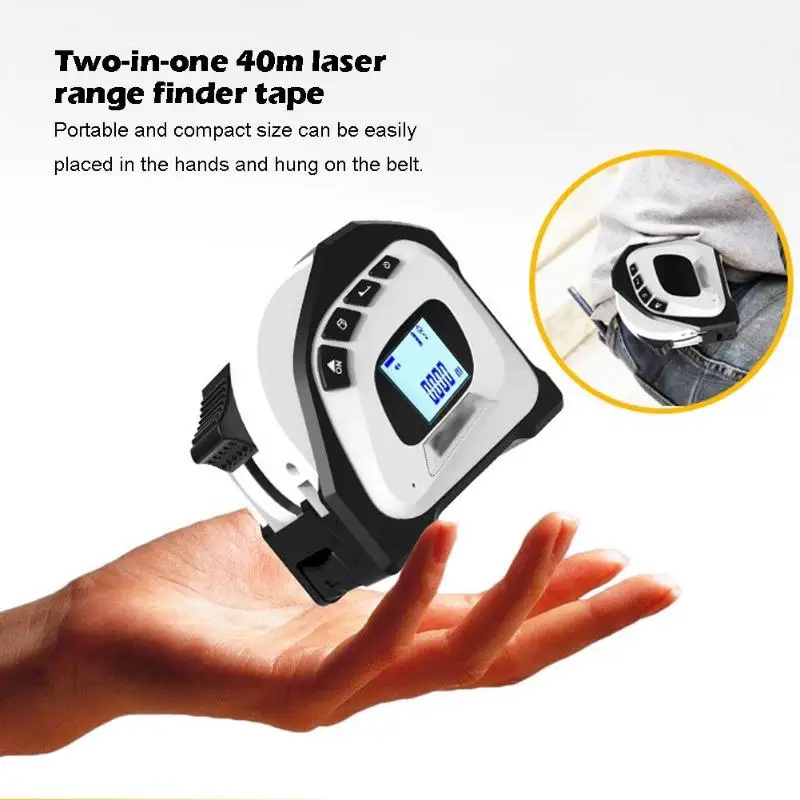 2-in-1 Digital Laser Rangefinder LCD Backlit Display Infrared Tape Measure 2-in-1 Digital Laser Rangefinder LCD Backlit Display Infrared Tape Measure
