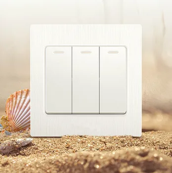 

Switch socket elegant white panel wall switch triple three open single control