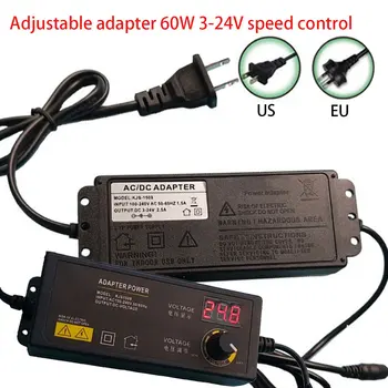 

Adjustable DC 3-24V Universal adapter with display screen voltage Regulated power supply adatper For Camera led strip light