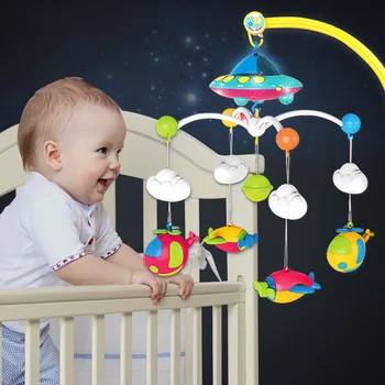 QWZ New Baby Crib Mobiles Rattles Toys Bed Bell Carousel For Cots Projection Infant Babies Toy 0-12 months For Newborns Gifts 1