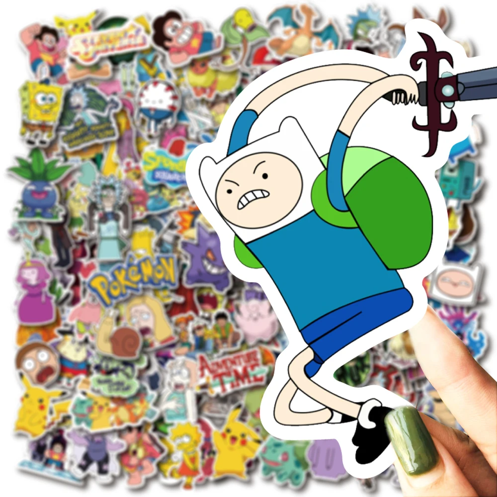 300 PCS Large Pack America Europe Animation and Pokemon Pikachu Cartoon Waterproof PVC Stickers for Laptop Helmet Bicycle Bottle