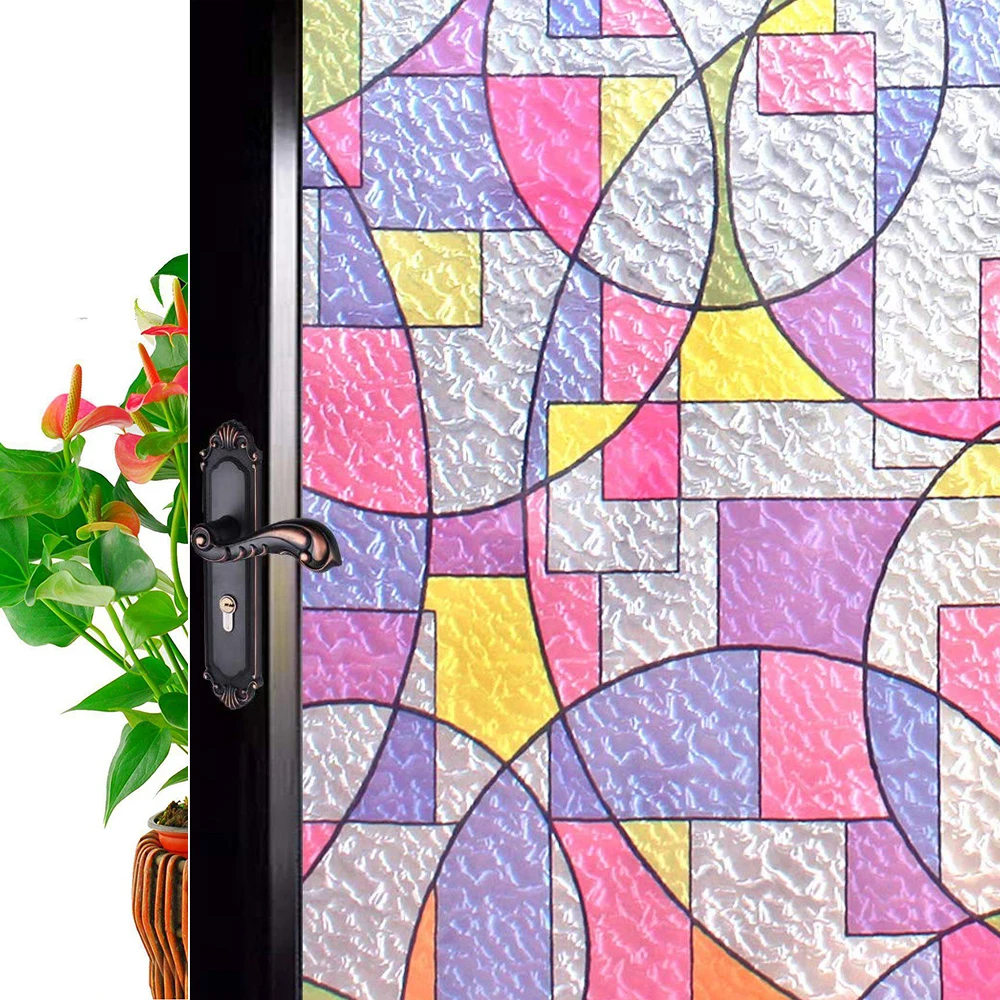 Window Film Frosted Stained Glass Decorative Privacy Home Bathroom Cling Tint Window Film Home Garden Worldenergy Ae