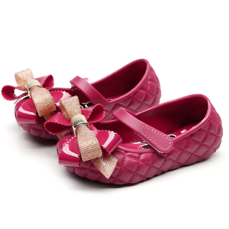 

SWONCO Jelly Shoes Girl Children Sandals With Bow 2020 Summer Female PVC Plastic Sandals Flat White Shoes Children Summer Sandal