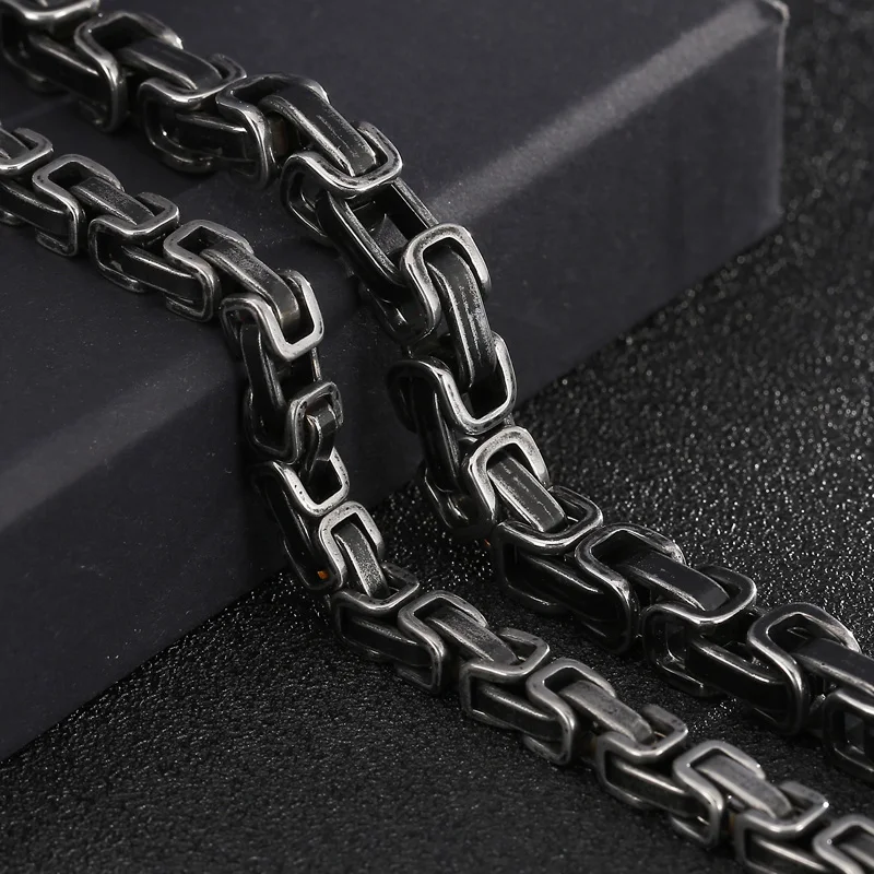 Punk Matte Byzantine Chain Bracelet Men 