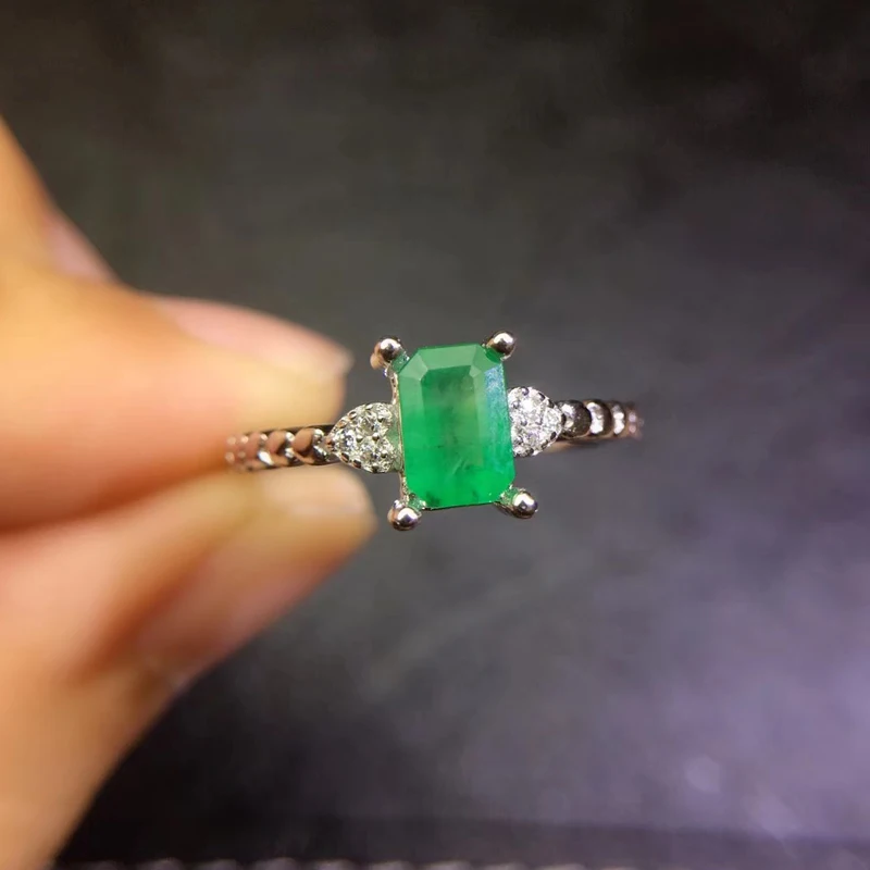 CoLife Jewlery изумруд обручальное кольцо для женщин 4*6 мм кольцо с натуральным изумрудом 925 серебро изумруд ювелирные изделия подарок на день рождения для женщин