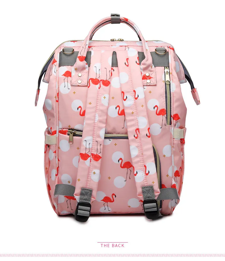Mummy Maternity Nappy Bag Flamingo Printed Women Backpack Large Capacity Nursing Bags for Baby Care Feminina Mochila Mamae