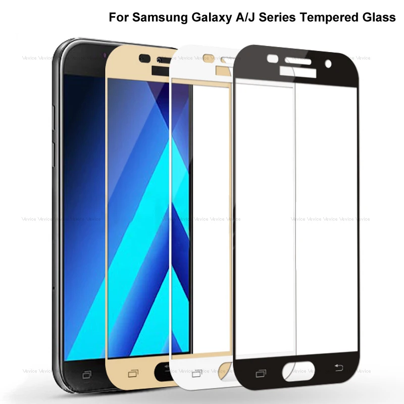 Закаленное стекло с полным покрытием для Samsung Galaxy A3 A5 A7 2017 2016 J3 J5 J7 2018 защита экрана