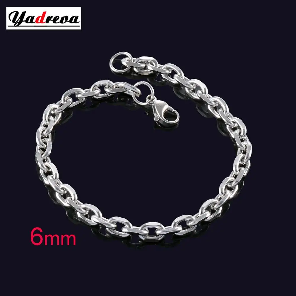 

Never Fade Stainless Steel Cuban Chain Bracelet Waterproof Men And Women Link Curb Chain Gift Jewelry Length Customized