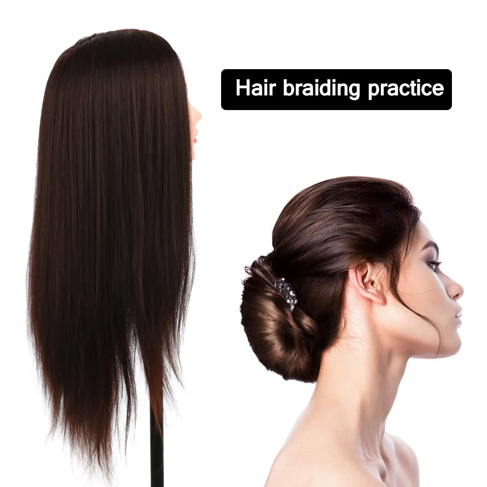 Парикмахерская манекен голова салон головы+ зажим для волос держатель для практики волос длинные волосы Обучение головы практика салон