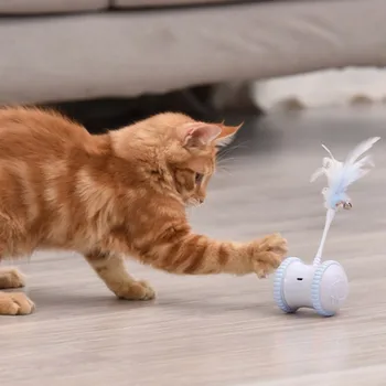 

Pet Feather Smart Electric Balance Car Funny Cat Toy Electronic Pet Cat Toy Smart Automatic Cat Teaser