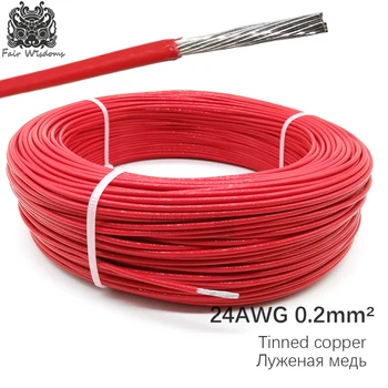 

24AWG 0.2 Square millimeter PTFE wire power line electric cable Tinned copper High temperature resistance Flame retardant