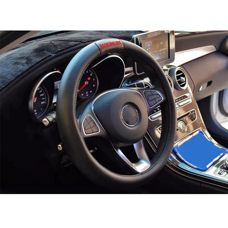 Car Styling 38cm Carbon Fiber Leather Car Steering Wheel Cover Car Steering-wheel for Dodge Magnum Car Auto Accessories