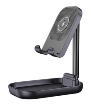 

Adjustable Desktop Phone Stand Wireless Charging Portable Charger Foldable Metal Telescopic Tablet Computer Phone Stand