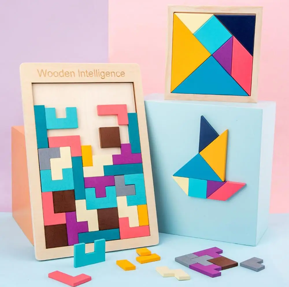 Puzzles Magic Tangram educational Game lol Hobby child Jigsaw Tetris Cubes kids toy children boys girls | Игрушки и хобби