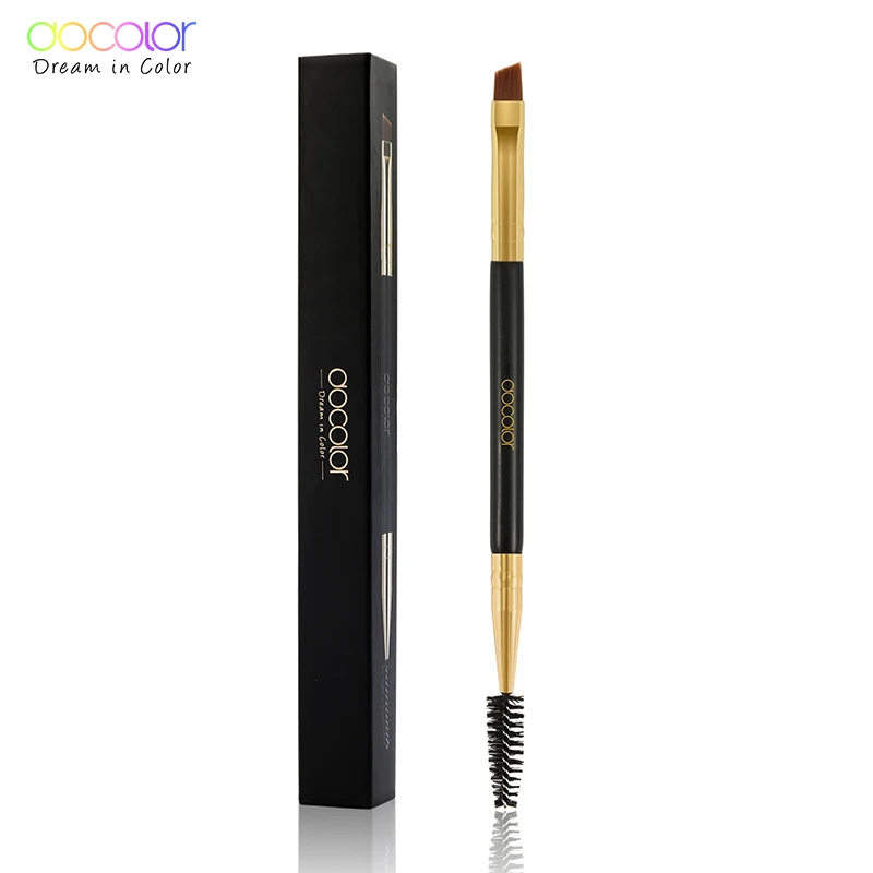 1pc Double-end Brush Docolor кисточки для нанесения теней набор Pro Gold Eye растушевывание теней кисти для макияжа мягкие синтетические волосы для красоты - Handle Color: 1pc Double-end Brush