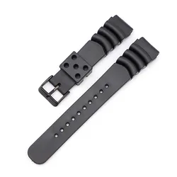 Waterproof Silicone Diving Watch Strap - Durable Sport Wristband Replacement - 22mm (Black B)