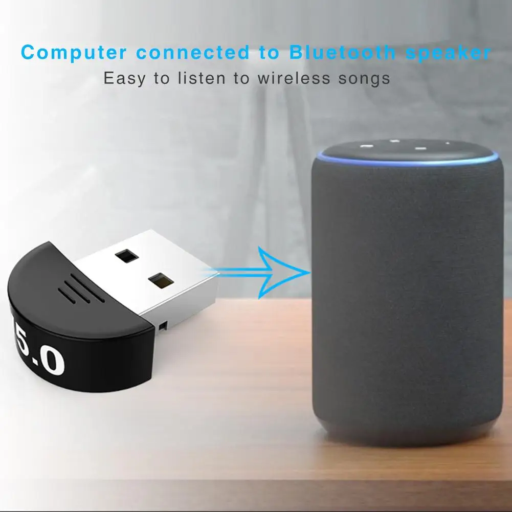 USB Bluetooth 5,0 адаптер Бесплатный привод настольный компьютер Bluetooth Донгл трансивер музыкальный аудио приемник передатчик Windows бесплатно