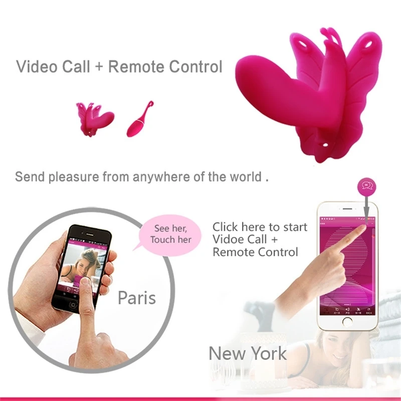 Wearable G-Spot Butterfly Vibrator Smartphone APP Remote Control Strap-on Pussy Massager Panties Clitoris Stimulator For Women