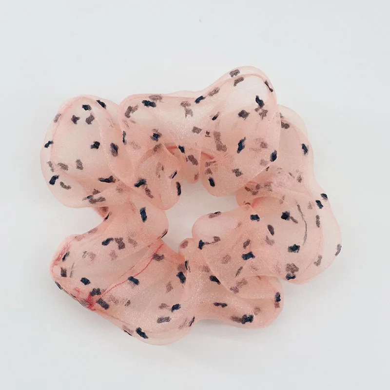 New Arrival Organza Scrunchies Dots Flocking Fashion Hair ponytail Hold Elestic Hair Tie Hair Accessories Gift for Her - Цвет: Лаванда