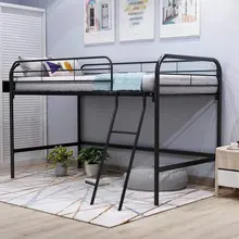 BOFENG Stainless Steel Bed Child Single Muebles De Dormitorio Exclusive Big Space High Loft Beds Safety Guardrails Free Shipping
