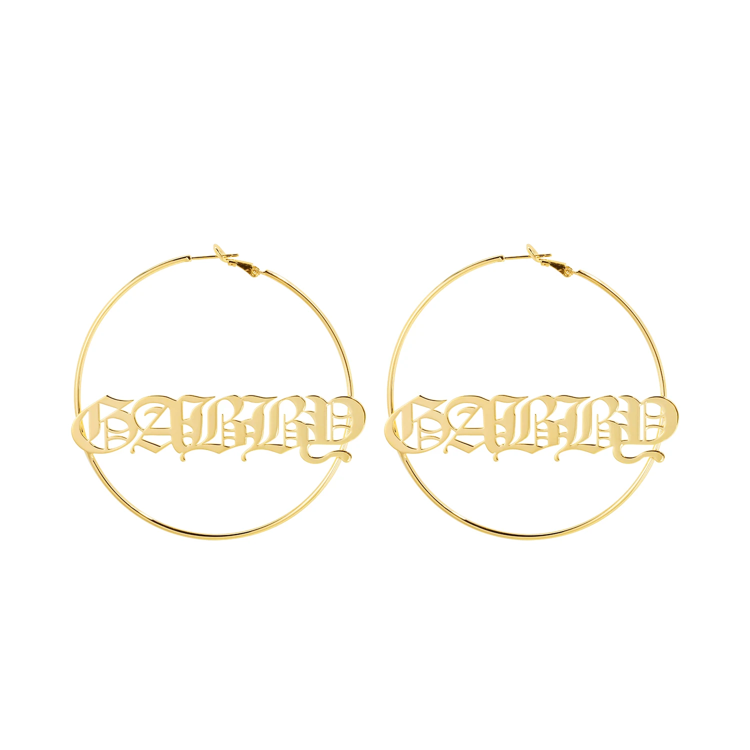 

Zciti Custom Name Hoop Earrings Stainless Steel Personalized Custom Name Cricle Earrings For Women Round 3 Color Earrings